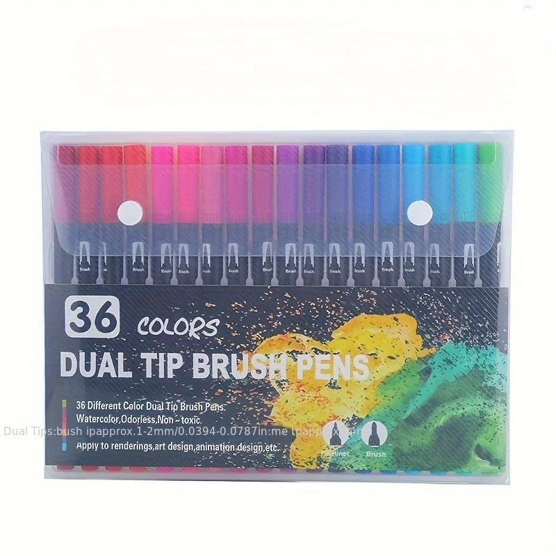 24-Vibrant Double-Ended Watercolor Markers