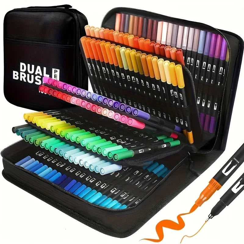 24-Vibrant Double-Ended Watercolor Markers