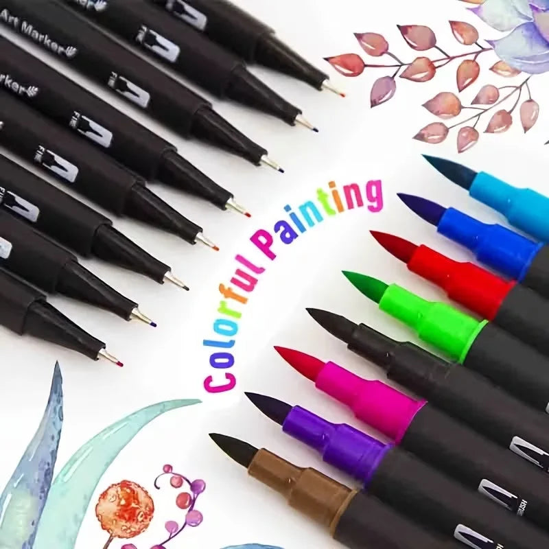24-Vibrant Double-Ended Watercolor Markers